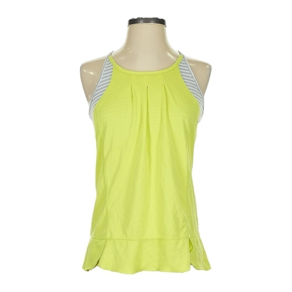 🌺 MPG Double Layer Dutch Neon Yellow Lime Stripe Athleisure Tank Top Size XS